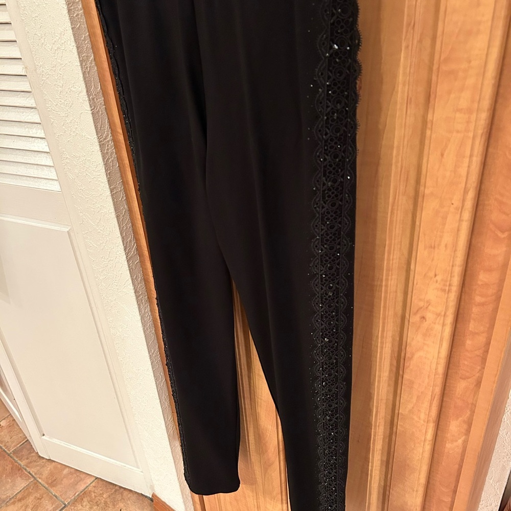 Frank Lyman Design Black Tux style Trousers - Picture 3 of 4